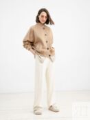 Укороченное пальто-жакет шерстяное цвета кэмел Pompa