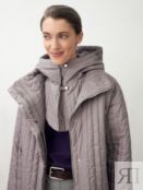Зимнее стеганое пальто с мембраной и съёмным капюшоном розовое Pompa
