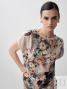 Хлопковая блуза с цветочным принтом Pompa