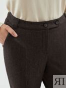 Укороченные брюки из костюмной ткани шоколадного цвета Pompa