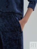 Прямые длинные брюки из бархатистой ткани Pompa