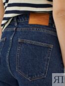 Прямые укороченные джинсы цвета индиго Pompa