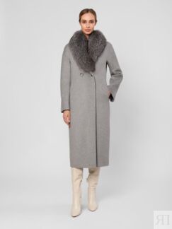 Пальто зимнее с меховым воротником, утеплителем и мембраной Pompa