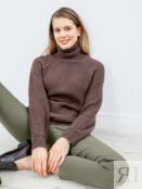 Удлиненный свитер оверсайз цвета брауни Pompa