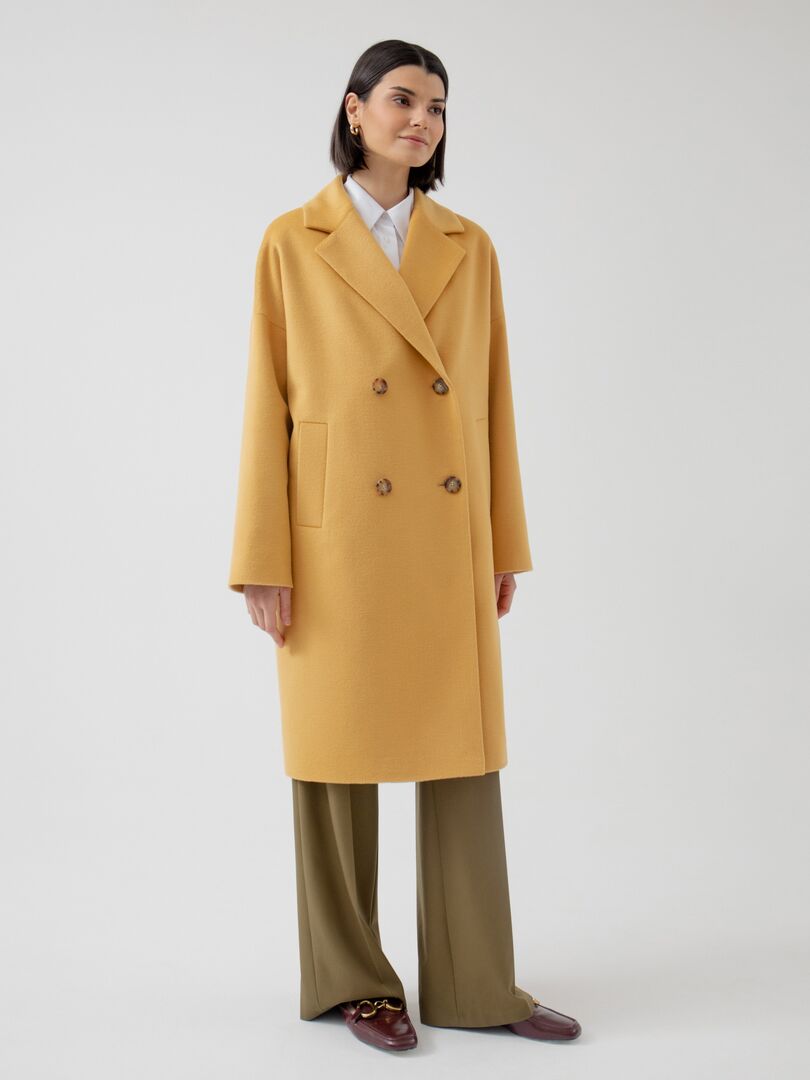 Пальто демисезонное с мембраной медового желтого цвета Pompa