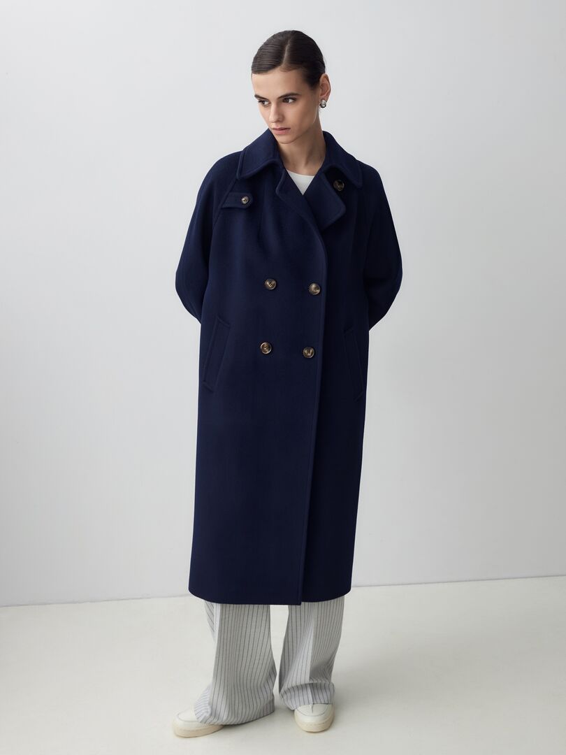Пальто с мембраной темно-синее Pompa