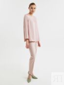 Свободная блуза из атласной ткани розовая Pompa