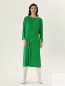 Платье миди из фактурного трикотажа зеленое Pompa