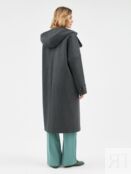 Зимнее пальто с капюшоном темно-серое Pompa