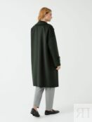 Пальто женское еврозима с мембраной и утепленной спиной темно-зеленое Pompa