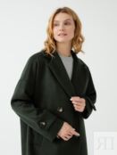 Пальто женское еврозима с мембраной и утепленной спиной темно-зеленое Pompa