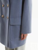 Укороченное пальто с мембраной серо-голубое Pompa