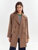 Укороченное пальто с мембраной карамельного цвета Pompa