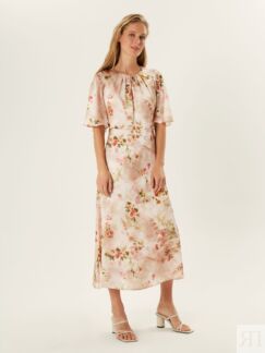 Приталенное платье из шифона с цветочным принтом Pompa