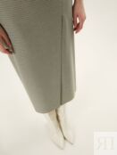 Прямая юбка миди с имитацией запаха из костюмной ткани Pompa