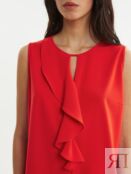 Блузка без рукавов с воланом красная Pompa