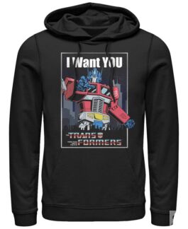 Мужская флисовая толстовка с капюшоном transformers generations i want you