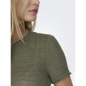 Пуловер короткий из тонкого трикотажа  L зеленый
