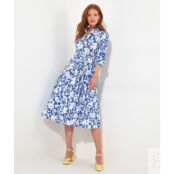 Платье с цветочным принтом Colette  44 синий