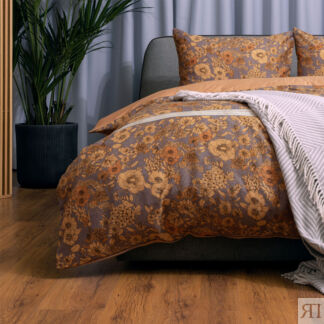 Комплект постельного белья 2-спальный Pappel brown flowers