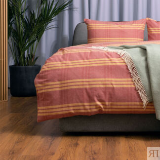 Комплект постельного белья 2-спальный Pappel red-yellow stripe