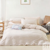 Комплект постельного белья 1,5-спальный Pappel, розовая клетка