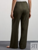 Широкие брюки изо льна с эластичным поясом Zarina