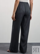 Широкие брюки изо льна с эластичным поясом Zarina
