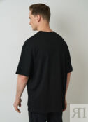 Объёмная футболка с принтом, Черный O`Stin