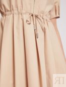 Платье-рубашка длины миди на кулиске с драпировкой Zolla