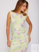 Платье из сетки с принтом Soft Focus и драпировкой zolla