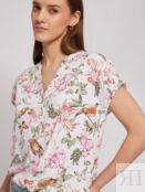 Блузка из вискозы на резинке с цветочным принтом Zolla