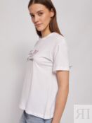 Трикотажная футболка из хлопка с принтом-надписью zolla