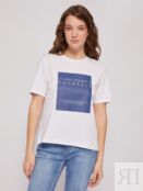 Трикотажная футболка из хлопка с принтом zolla