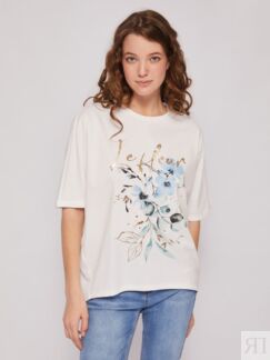 Блузка-футболка с коротким рукавом и цветочным принтом Zolla