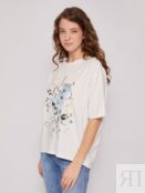 Блузка-футболка с коротким рукавом и цветочным принтом Zolla