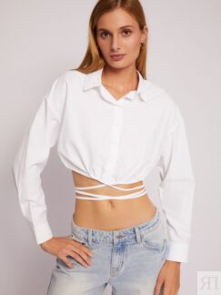 Укороченная блузка-рубашка с завязками Zolla