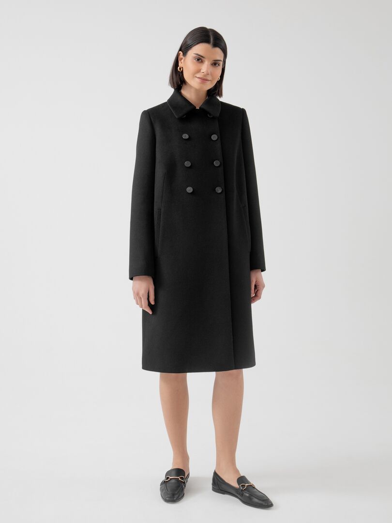 Пальто женское демисезонное черное Pompa