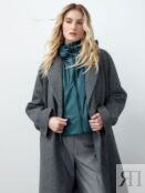 Пальто с мембраной и утеплённой спинкой черно-изумрудное Pompa