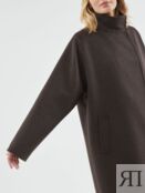 Пальто с мембраной и утеплённой спинкой шоколадного цвета Pompa