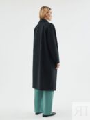 Пальто с мембраной и утеплённой спинкой черно-зеленое Pompa