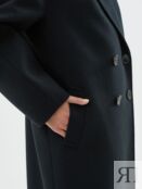 Пальто с мембраной и утеплённой спинкой черно-зеленое Pompa