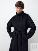 Пальто с мембраной и утеплённой спинкой черное Pompa