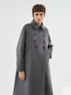 Пальто с мембраной и утеплённой спинкой темно-серое Pompa
