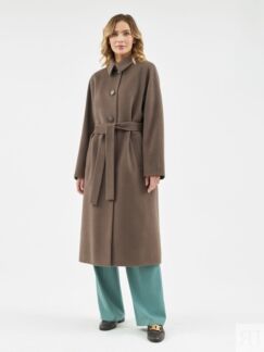 Пальто с мембраной и утеплённой спинкой цвета капучино Pompa