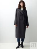 Пальто с мембраной и утеплённой спинкой черно-бежевое Pompa