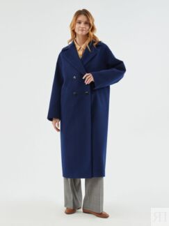 Пальто с мембраной и утеплённой спинкой синее Pompa