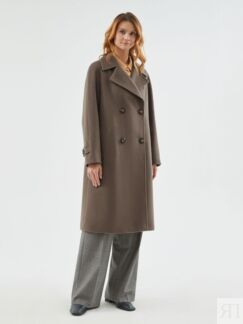 Пальто с мембраной и утеплённой спинкой цвета капучино Pompa