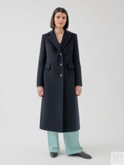Пальто из 100% шерсти с мембраной темно-синее Pompa