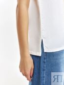 Хлоповая футболка с полочкой из атласной ткани Pompa